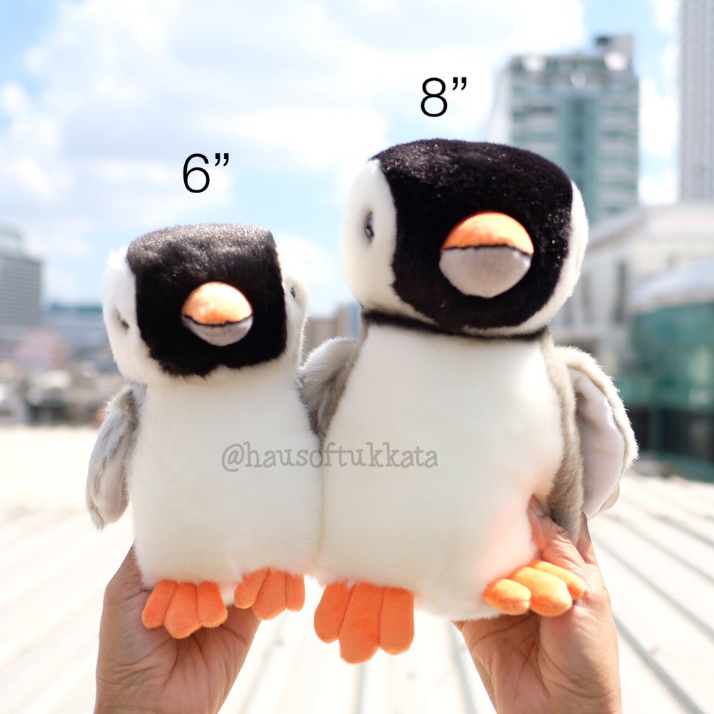ตุ๊กตา Penguin เพนกวิน ปากสีส้มเทา 6/8นิ้ว Anee Park อานี ปาร์ค นกเพนกวิน