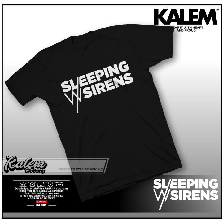 Kaos Baju Band Sleeping With Sirens Logo - Kale Moslem