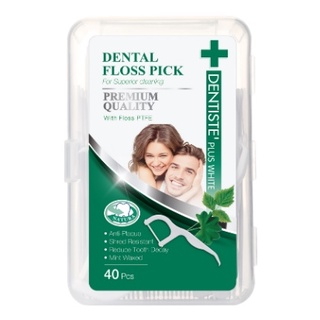 Dentiste Dental Floss Pick เดนทิสเต้ ด้ามไหมขัดฟัน ไหมขัดฟัน กลิ่นมิ้นท์ จำนวน 40 ชิ้น 10357