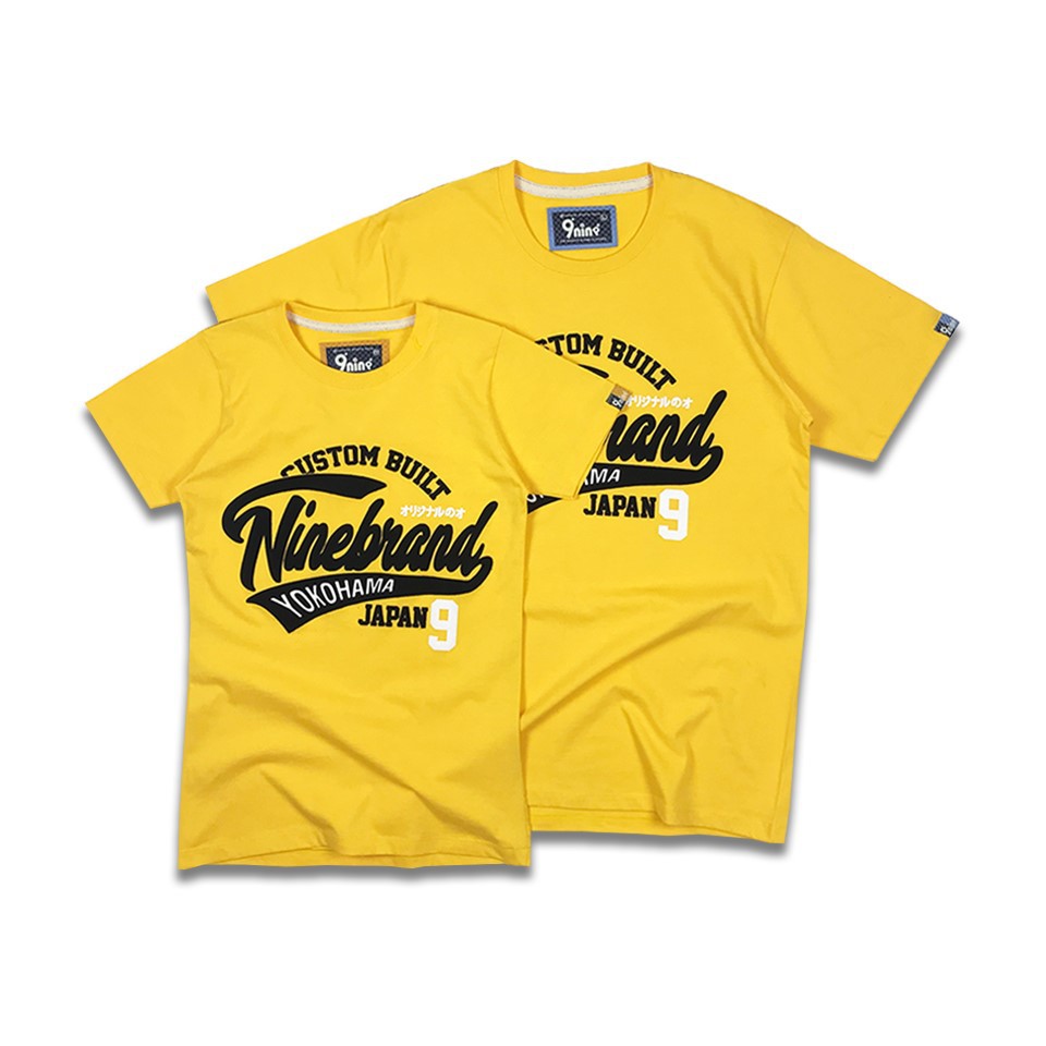 9nine เสื้อสกรีนกำมะหยี่  รุ่น VL417  (สีเหลือง) ราคา ถูกที่สุด ดีลบีเคเค
