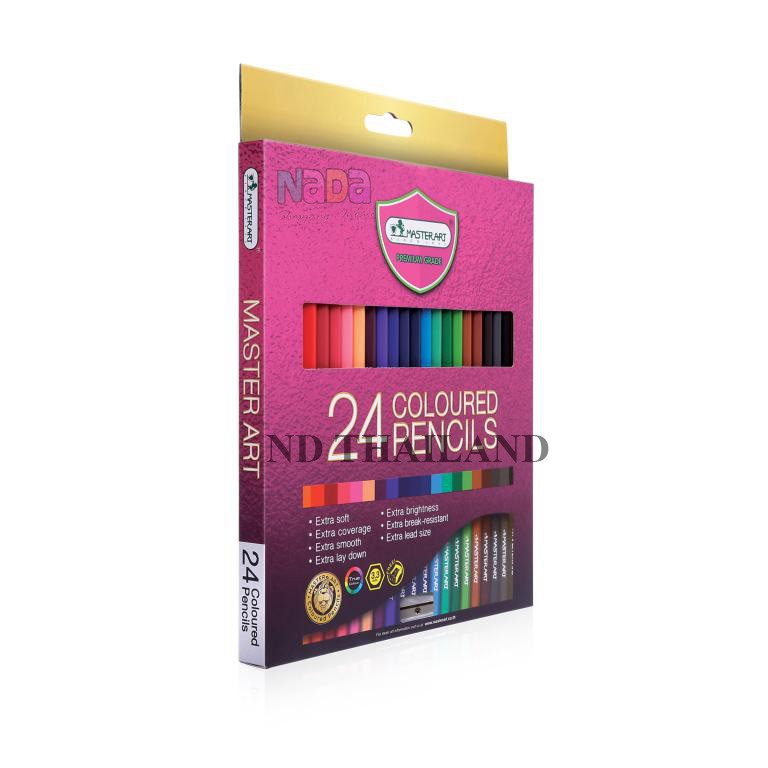 Master Art มาสเตอร์อาร์ต สีไม้ ดินสอสีไม้ แท่งยาว 24 สี จำนวน 1 กระบอก