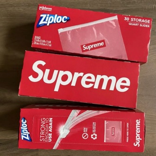 🔥พร้อมส่ง🔥Supreme x Ziploc Bags SS20 ถุงซิปล็อคซูพรีม กล่อง 30 ชิ้น ของแท้💯จากช็อป UK🇬🇧