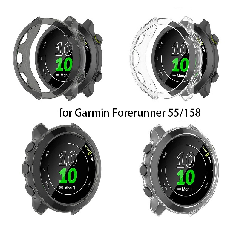 เคสนาฬิกาข้อมือ TPU แบบนิ่ม แบบใส สําหรับ Garmin Forerunner 55 158