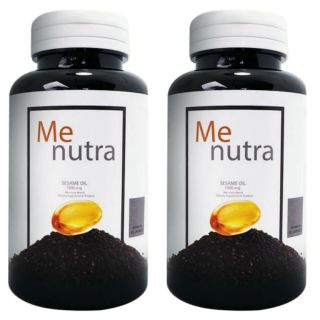 น้ำมันงาสกัดเย็น 1000 มก. บรรจุกระปุกละ 60 แคปซูล จำนวน 2 กระปุก (Me-nutra ฺBlack sesame oil)