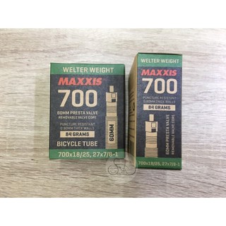 ยางในจักรยานเสือหมอบ Maxxis Welter Weight /700x18/25C (60mm) จุ๊บเล็ก