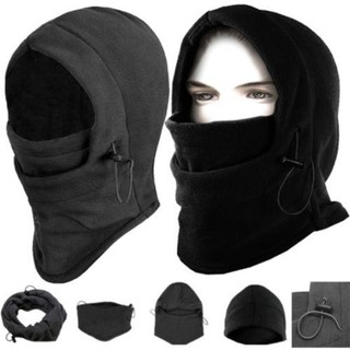 6 in 1 BALACLAVA หมวกฮู้ด ผ้าฟลีซ กันความร้อน สําหรับเล่นสกี ตํารวจ