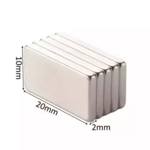 1ชิ้น แม่เหล็ก 20x10x2mm แม่เหล็กแรงดึงดูดสูง 20x10x2 มม. สี่เหลี่ยม แม่เหล็กแรงสูง 20mm x 10mm x 2mm Magnet 20*10*2mm