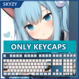 Nekoha Shizuku Keycaps Cherry Profile อะนิเมะ Catgirl PBT DYE SUB แป้นพิมพ์แบบกลไก Keycap