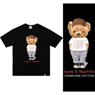 เสื้อยืดTeddy Bear คอตตอล100%