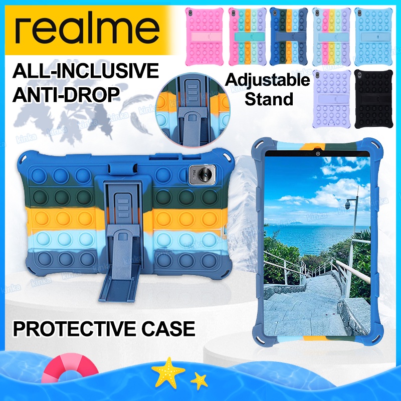 เคสแท็บเล็ต ซิลิโคนนิ่ม บีบบับเบิ้ล คลายเครียด พร้อมขาตั้ง สําหรับ OPPO Realme Pad Mini 8.7 นิ้ว Rea