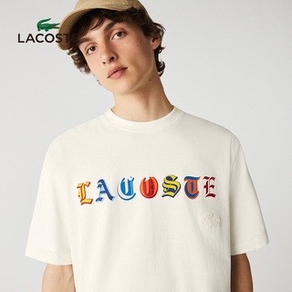 เสื้อยืดผ้าฝ้ายพิมพ์ลาย Lacoste เสื้อยืดคอกลม แขนสั้น พิมพ์ลายหนังจระเข้ สไตล์ฝรั่งเศส สําหรับผู้ชาย | Th7290