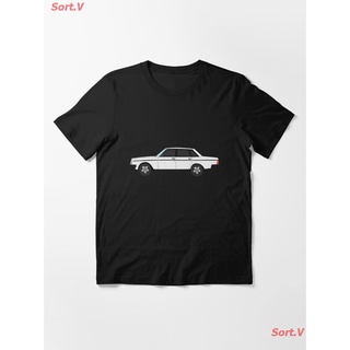 เสื้อยืดโลโก้ 240-DL (Volvo 200 Series) 1974-1993 Essential T-Shirt เสื้อยืดพิมพ์ลาย เสื้อยืดโลโก้รถ