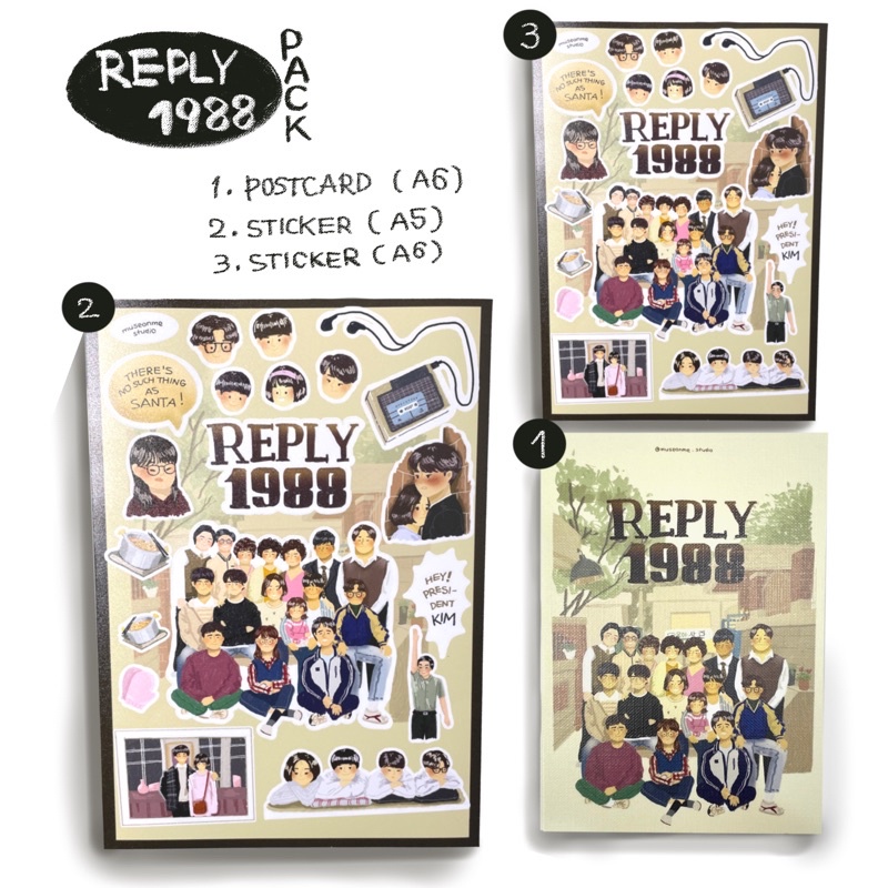 📼REPLY1988 stickers&postcard 💥COMBO💥