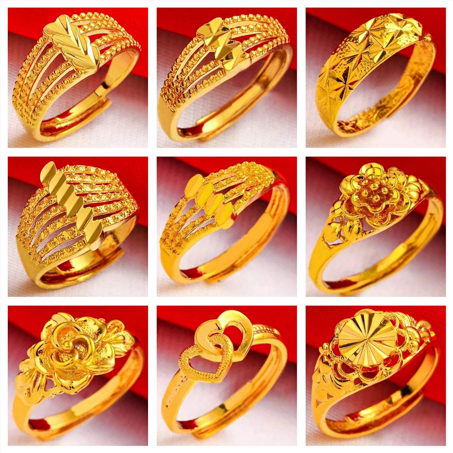 [ XR ]  ]เหมือนจริง ปรับไซส์ได้💍24K แหวนทอง แหวนครึ่งสลึง แหวน ทองไมครอน ทองหุ้ม ทองชุบ ทองปลอม ปรับขนาดได้  [ XR ]