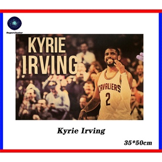 โปสเตอร์กระดาษคราฟท์ ลายบาสเก็ตบอล NBA "Kyrie Irving" สไตล์วินเทจ ขนาด 35x50 ซม.