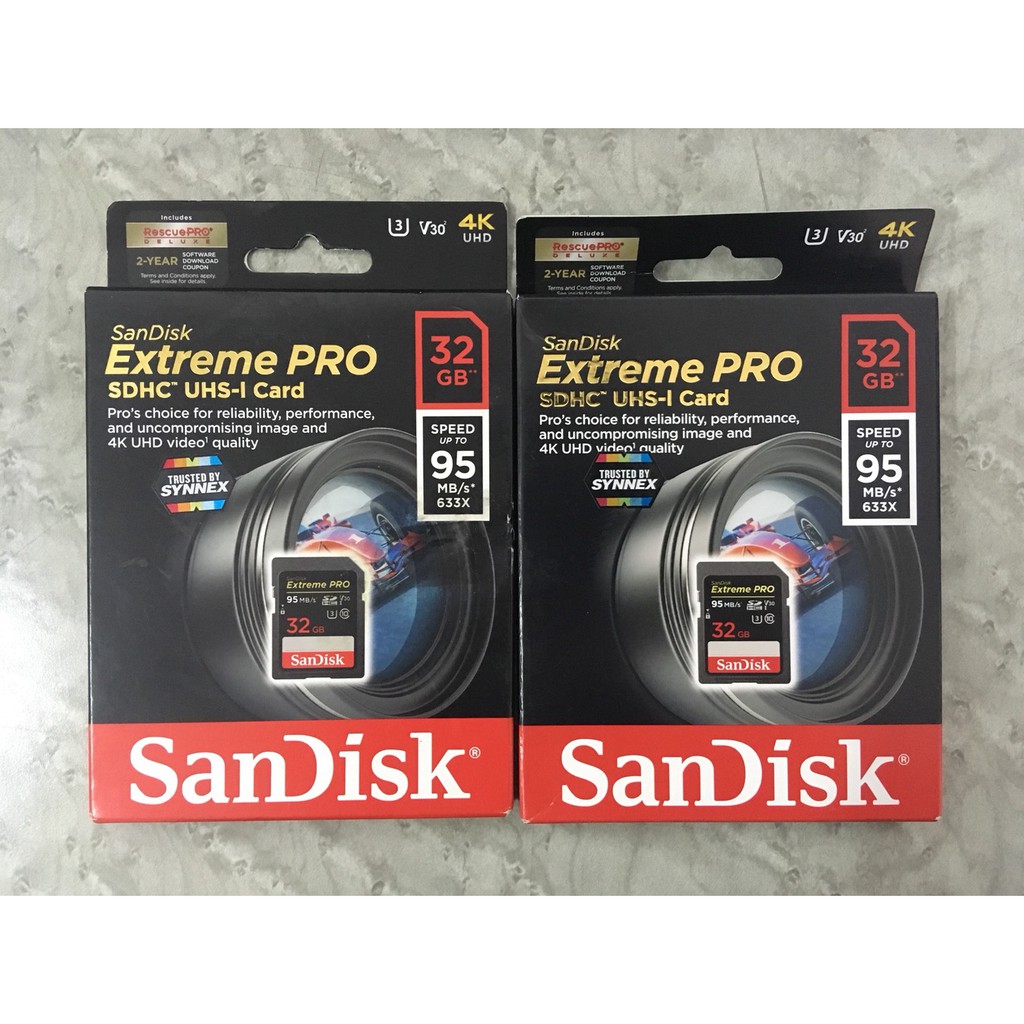 SanDisk Extreme Pro SD Card 32GB ความเร็ว อ่าน 95MB/s เขียน 90MB/s