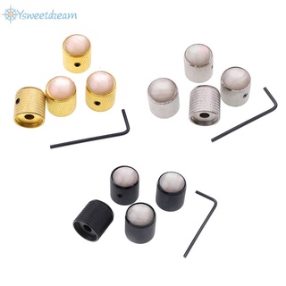 4X Barrel Domed Knurled อุปกรณ์ลูกบิดควบคุมเสียงกีตาร์สําหรับ Tone Or Volume Knobs