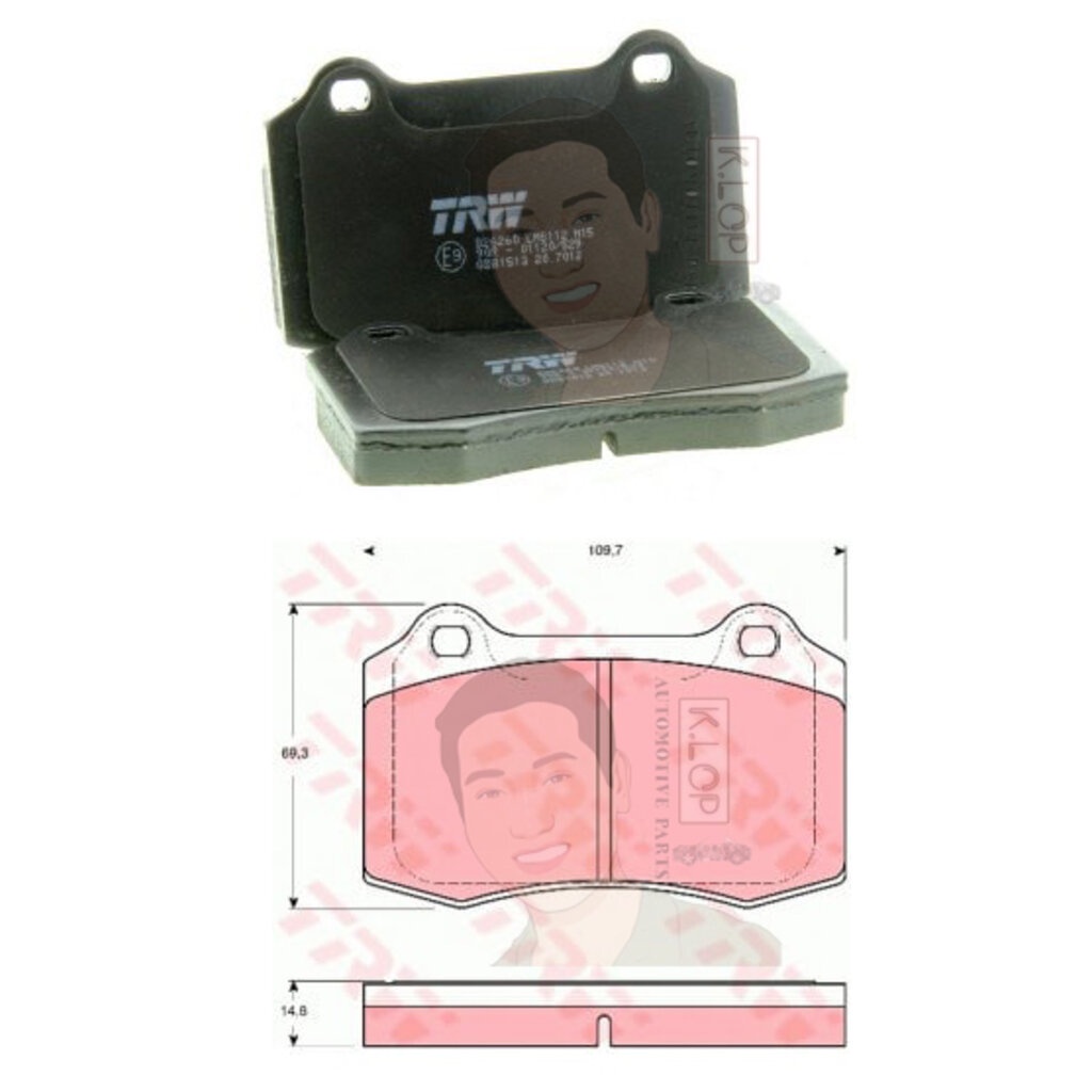 GDB1513 ผ้าเบรค-หลัง(TRW) (เนื้อผ้า COTEC) VOLVO V70R (เครื่องนำเข้า)