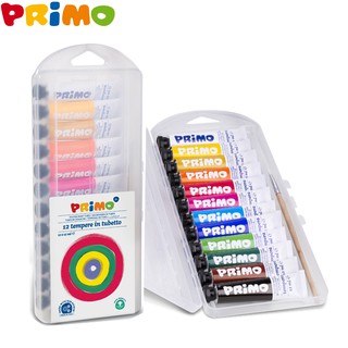 ชุดสีโปสเตอร์ Primo (พรีโม่) 12 สี ขนาด 12ML  สีปลอดภัยสำหหรับเด็ก กล่องพลาสติก #448T12AP