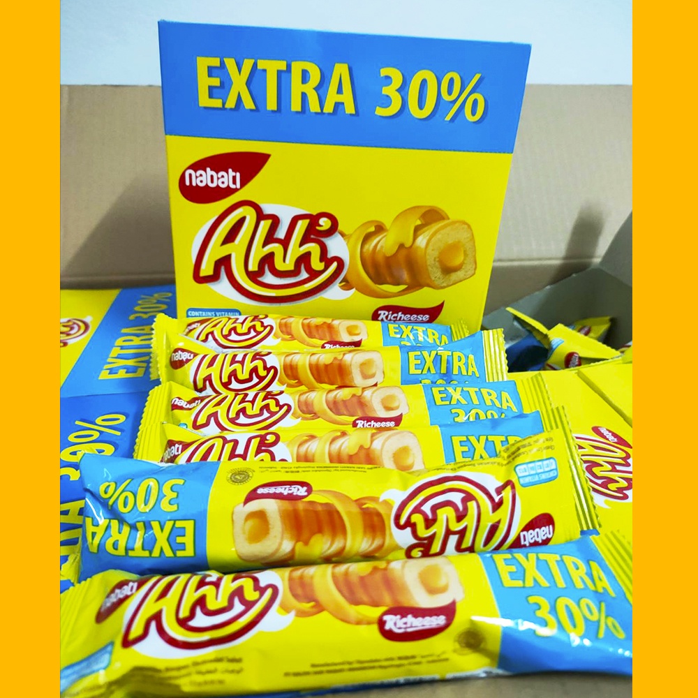 Nabati Ahh' Extra ขนมชีส เข้มข้นกว่า 30% ขนมข้าวโพด สอดไส้ชีส ข้าวโพดเคลือบชีส ขนม กินเล่น ชีส ขนมนำ