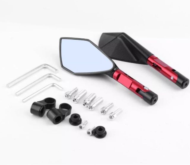 กระจก​ 5 เหลี่ยมขาสั้น​ เลนส์ใส เคลียร์ไบรท์ CNC มิเนียมทั้งตัว