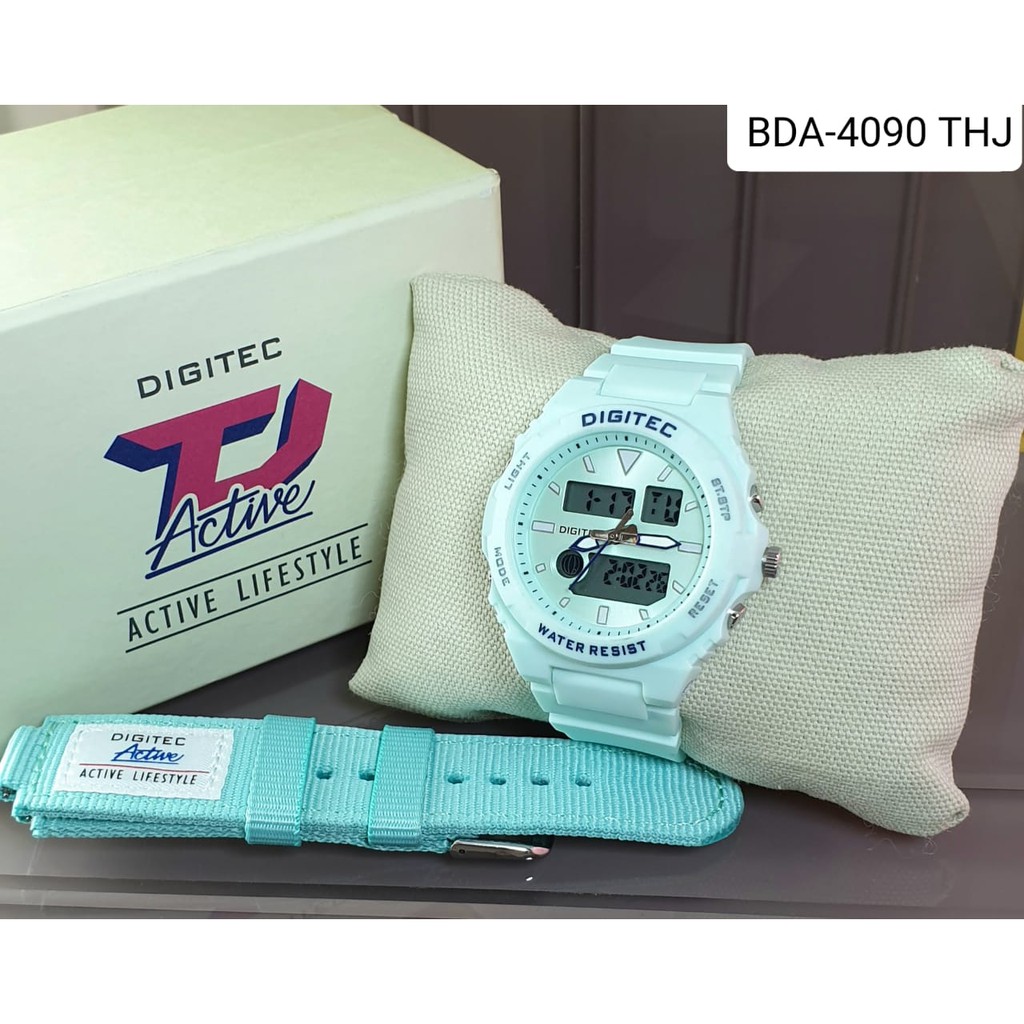 DIGITEC 4090 DUALTIME WATCH RUBBER STRAP ฟรีกล่อง CANVAS STRAP