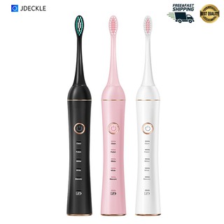 แปรงสีฟันไฟฟ้า แปรงสีฟันไฟฟ้าโซนิค Sonic Electric Toothbrush  กันน้ำ แบตทน ปรับความแรงได้ 5 ระดับ พร้อมหัวแปรง