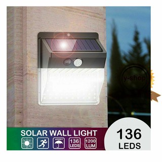 ไฟโซล่าเซลล์ 136 LED 3 โหมดSolar motion sensor light led  ไฟพลังงานแสงอาท ไฟโซลาไฟอัจฉริยะไฟไร้สาย ไฟโซล่าเซลติดผนัง LED