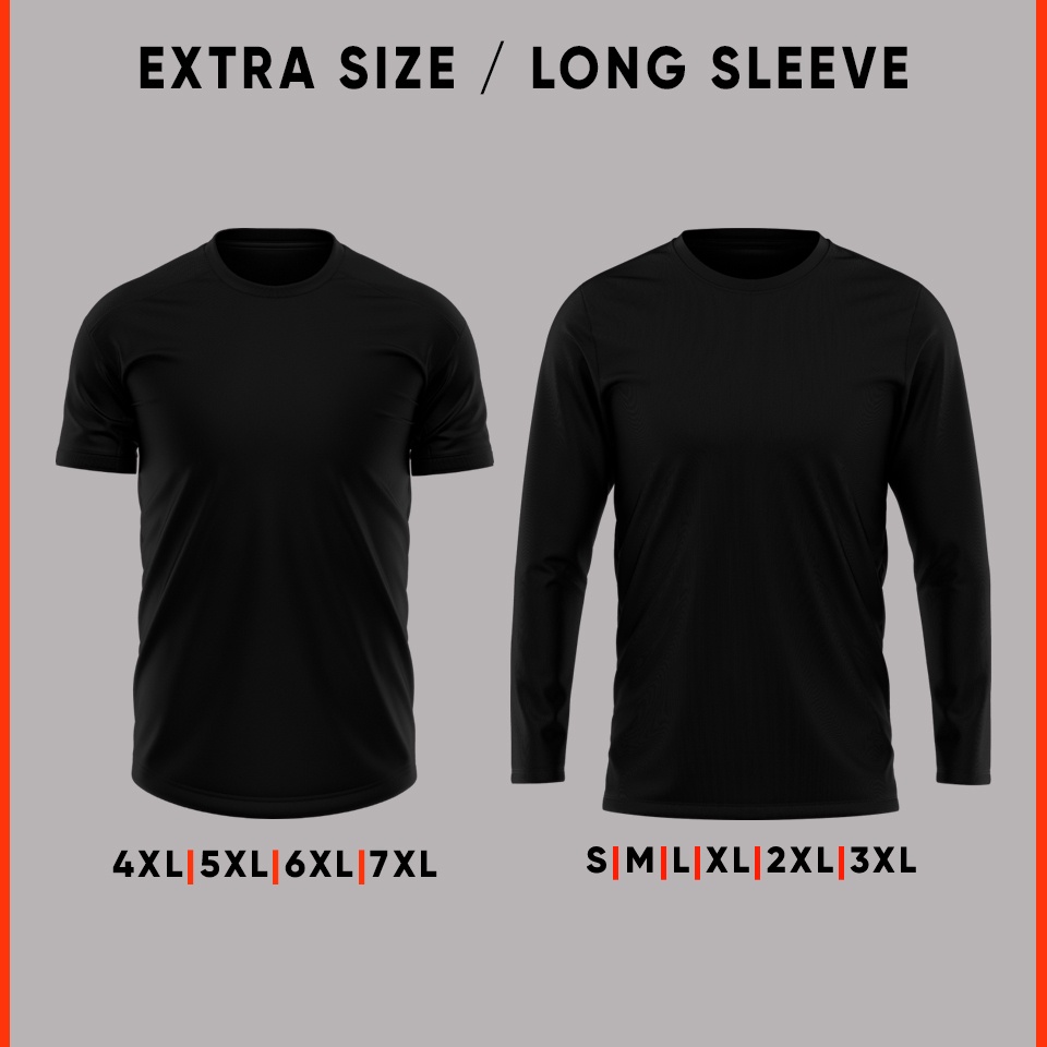 EXTRA Jersey Size 4XL 5XL 6XL 7XL และเสื้อแขนยาว