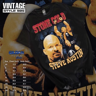 เสื้อยืดผ้าฝ้ายพิมพ์ลายเสื้อยืดผ้าฝ้าย เสื้อนักมวยปล้ำ Stone cold Steve Austin 🔥🔥🔥🔥 (ป้าย Hiptrack จะเป็นตะเข็บเดี่ย