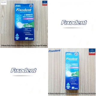 Fixodent® 3 Minute Denture Cleanser Whitening, Extra Fresh Plus Scope เม็ดฟู่ ทำความสะอาดฟันปลอม รีเทนเนอร์