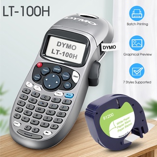 (พร้อมเทปฟรี 1 ชิ้น) เครื่องพิมพ์ฉลาก Dymo Letratag LT-100H พร้อมเทปฉลาก LT 91200 สีดําบนพื้นขาว สําหรับ Dymo LT100H