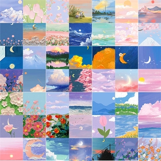 ชุดภาพวาดสีน้ํามัน Scenery Series 07 Diy 56 ชิ้น/ชุดสําหรับตกแต่งกระเป๋าเดินทางแล็ปท็อปสเก็ตบอร์ด