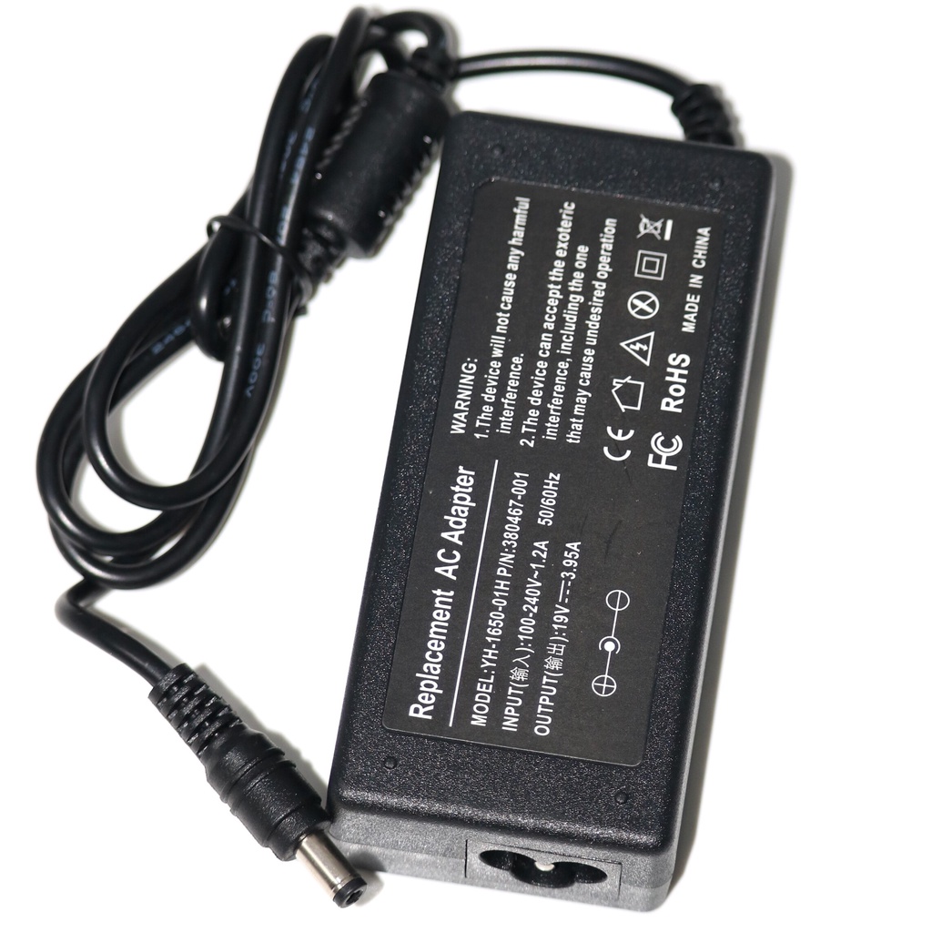 19V 3.95A 75W อะแดปเตอร์ AC แล็ปท็อปชาร์จใช้งานร่วมกับ Toshiba Satellite C50 P755 L645 L655 L675 L75