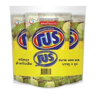 โปร ผลิตภัณฑ์ล้างจาน สูตรเข้มข้น ผสมน้ำมะนาว แพ็คละ 3 ถุง ถุงละ 400มล.