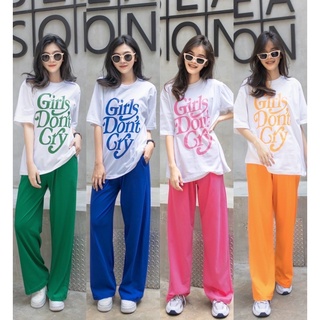 New Arrival !!!!! Girl Street Oversize Set เสื้อยืดแขนสั้นทรง Oversize สกรีน Girls Don’t Cry