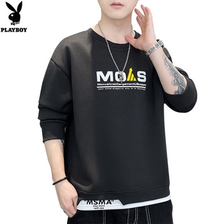 PLAYBOY Hoodie T-shirt with Round Neck and Long Sleeves