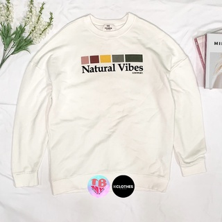 เสื้อสเวตเตอร์ สีขาว Natural Vibes / Pull n Bear **มือ2**