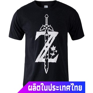 แขนสั้นcrew neckHip hop เสื้อยืดพิมพ์ เสื้อยืดแขนสั้นผู้ชาย Fengstore Legend Of Zelda Breath Of The Wild Short Sleeve T-