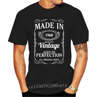 T-shirt  ขายดี เสื้อยืดแขนสั้น พิมพ์ลาย Made In 1960 Happy Birthday สําหรับผู้ชาย JBifec44FBeink43S-5XL