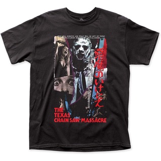 ผ้าฝ้าย 100%100%cotton เสื้อยืดผู้ชาย Impact Texas Chainsaw Macre Japanese VHS Adult Tee men เสื้อ ยืด ผู้ชาย คอกลม โอเว