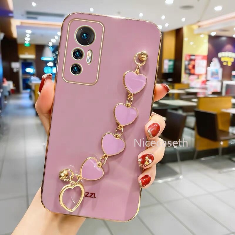 New เคส Xiaomi 12 Pro Redmi Note 11S 11 Pro 5G 4G Straight Edge Phone Case เคสโทรศัพท Phone Soft Back Cover with Love Bracelet Easy To Carry #8