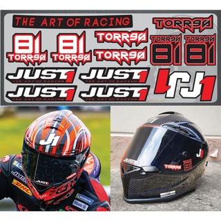 สติ๊กเกอร์ชิวหมวกกันน็อค J1  เกรดพรีเมี่ยม Sticker Helmet Sticker J1