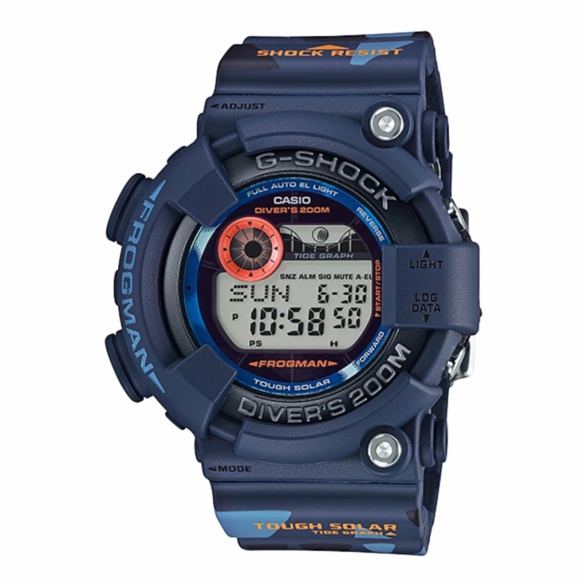 Casio G-shock Camouflage นาฬิกาข้อมือชาย สีน้ำเงิน สายเรซิ่น รุ่น GF-8250CM-2