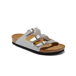 รองเท้าแตะ Birkenstock สีเงิน สีเทา สําหรับผู้ชาย และผู้หญิง