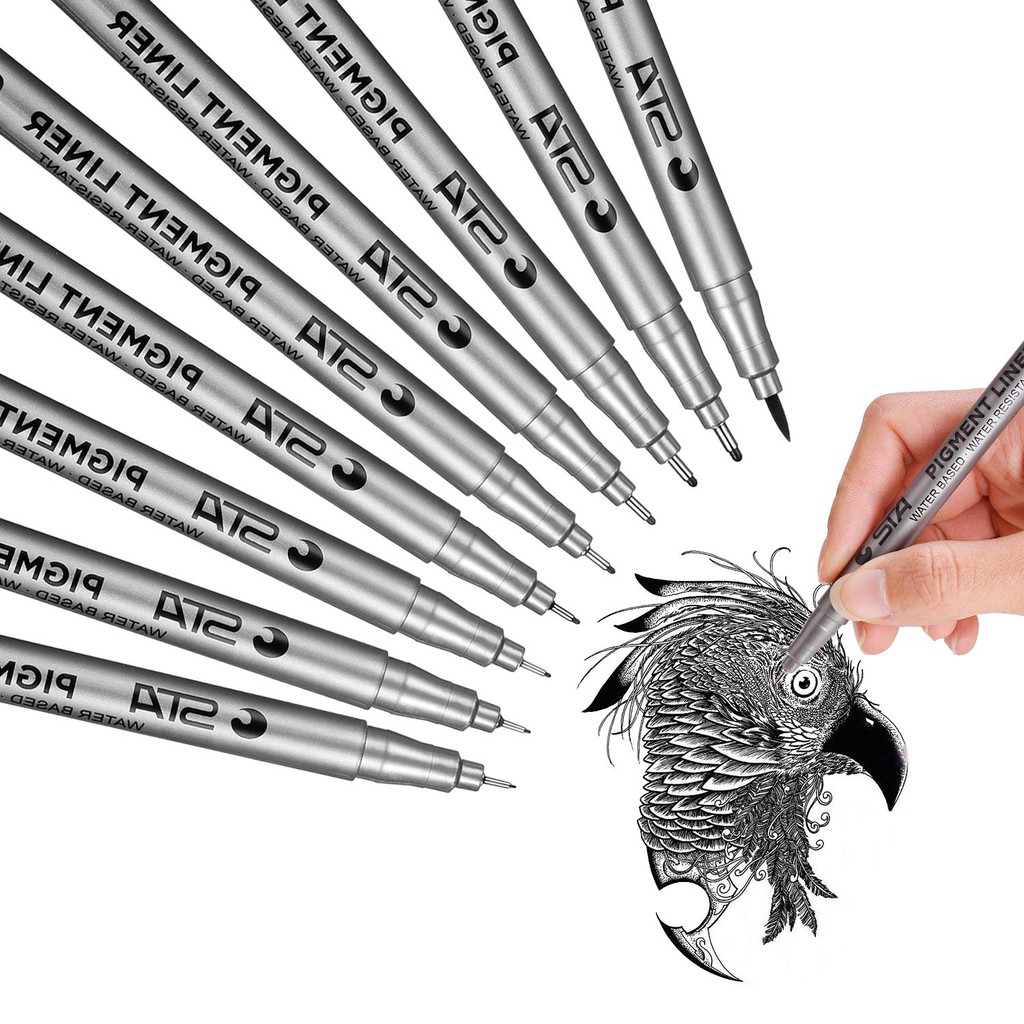 [GENUINE] Line Technical Drawing Pen / Brush STA PIGMENT LINER หมึกดํา