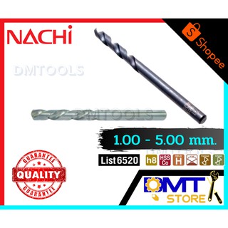 NACHI HSS-CO ดอกสว่านไฮสปีดโคบอลต์ 1.00-5.00 mm L6520