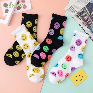 USNOW Women Smile Face Socks Colorful Spring Autumn Smiley Print Cute Kawaii Cotton Ladies Korea Fashion Style