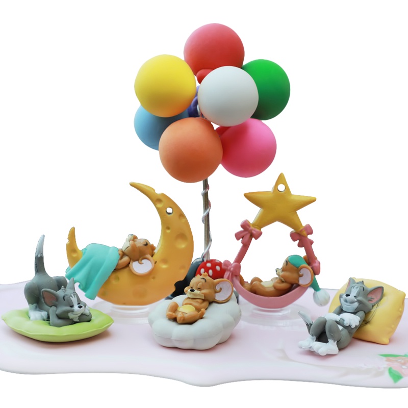 ฟิกเกอร์ Tom and Jerry Sleeping Friend Pvc รูปแมว และหนูน่ารัก สําหรับตกแต่งเค้ก 5 ชิ้น ต่อชุด - รูปที่ 7