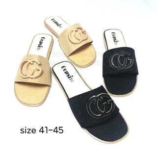 ไซส์ใหญ่! พร้อมส่ง...#41-45  รองเท้าแตะหน้าสวม